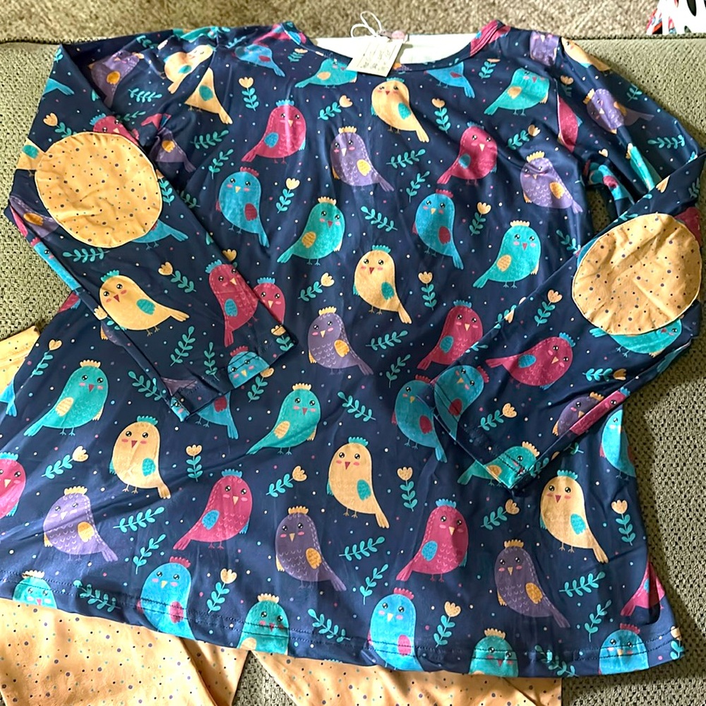 Pete+Lucy Bird Matching Pant Set Polka Dot New With Tags Size 10/12